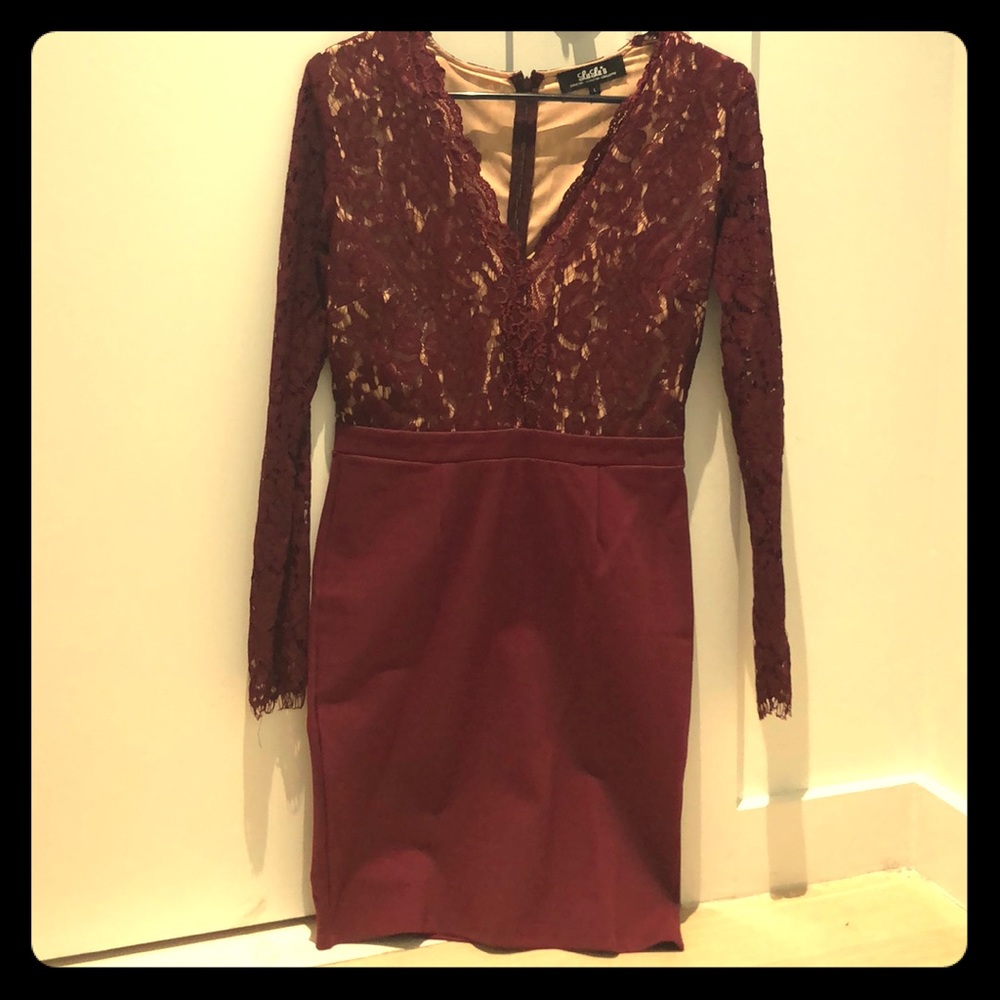 Sexy Lace Plunge Dress